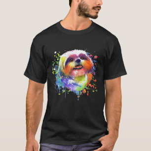 Splash Art Shih Tzu Men Women Hund T-Shirt