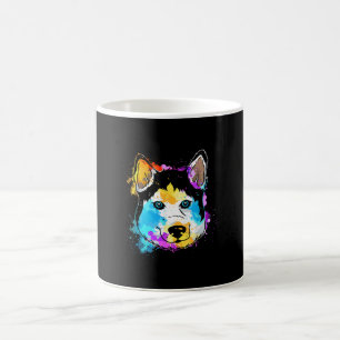 Splash Art Siberian Husky Niedliche Geschenke Män Kaffeetasse