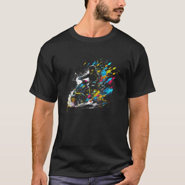 Splash Art Snowmobile Snow Machine Ski Doo Snowmob T-Shirt (Vorderseite)
