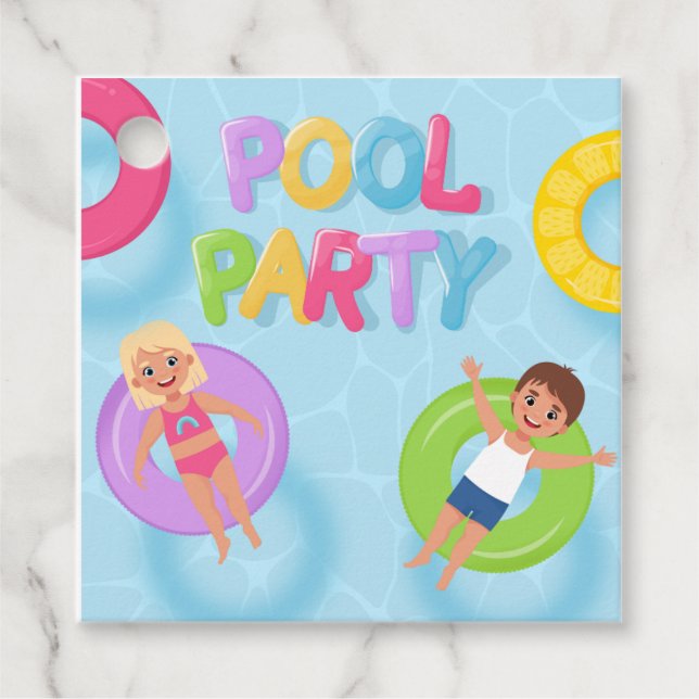 Splash Bash Kids Pool Party Geburtstag Geschenkanhänger (Vorderseite)