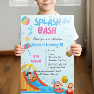 Splash Bash Pool Party Geburtstag Einladung