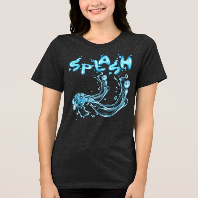 Splash! Dynamisches Wasser-Burst-T-Shirt Tri-Blend Shirt (Vorderseite)
