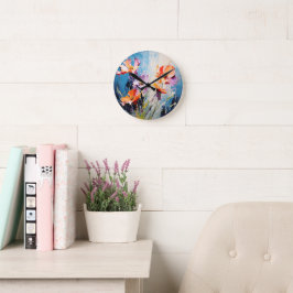 Splash floral art runde wanduhr