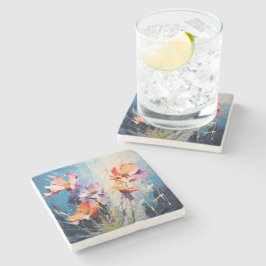 Splash floral art steinuntersetzer