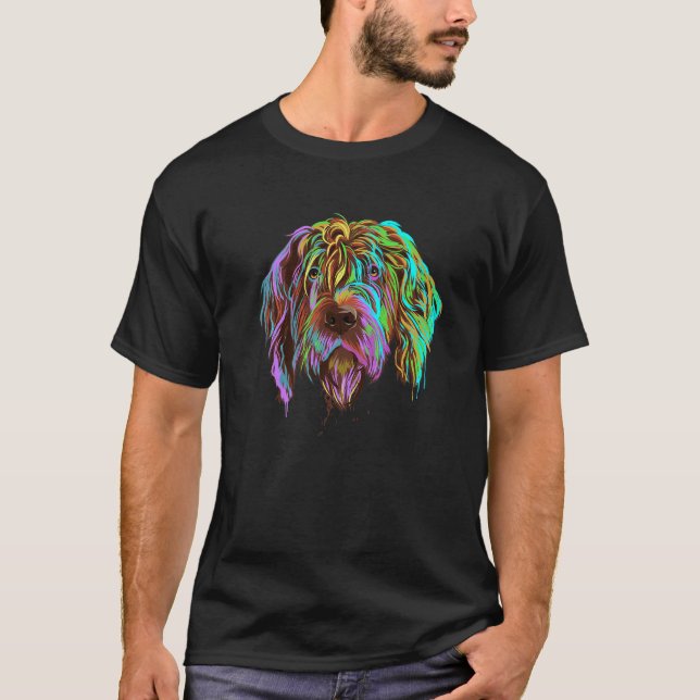 Splash Hund Drahthaar Pointing Griffon T-Shirt (Vorderseite)