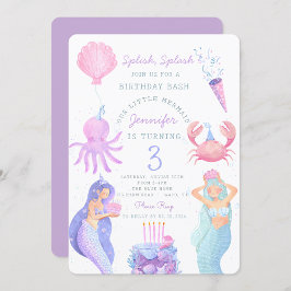 Splash Mermaid Birthday Bash Einladung
