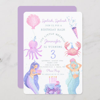 Splash Mermaid Birthday Bash Einladung