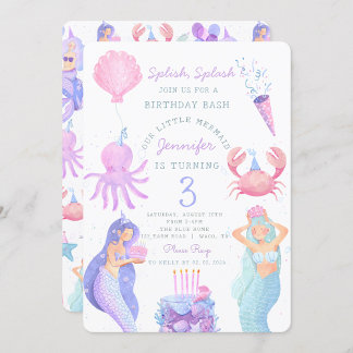 Splash Mermaid Birthday Bash Einladung