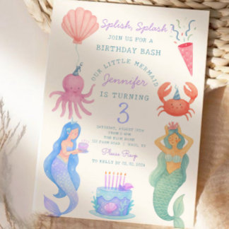 Splash Mermaid Birthday Bash Einladung