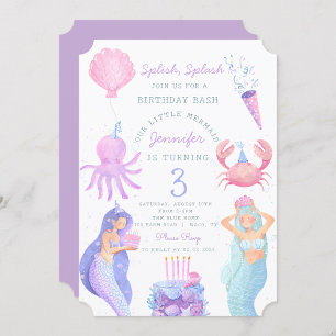 Splash Mermaid Birthday Bash Einladung