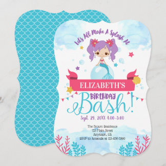 Splash Mermaid Birthday Bash Einladung