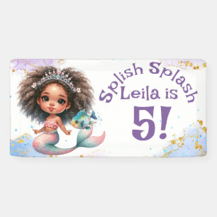 Splash Mermaid Party Birthday Banner