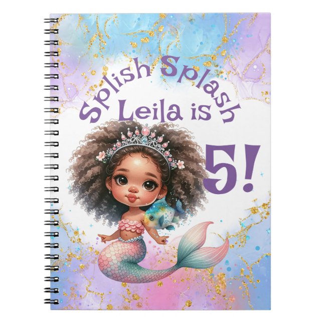 Splash Mermaid Party Birthday Memory Book Notizblock (Vorderseite)