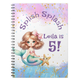 Splash Mermaid Party Birthday Memory Book Notizblock