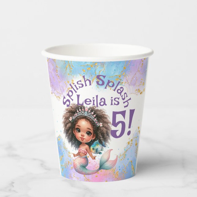 Splash Mermaid Party Paper Cups Pappbecher (Vorderseite)