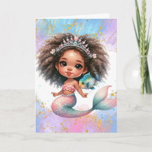 Splash Mermaid Party Schlicht Geburtstagskarte Karte