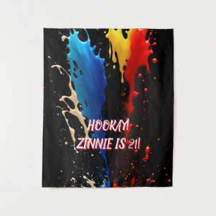 SPLASH mit RED, YELLOW und BLUE Tapestry Wandteppich