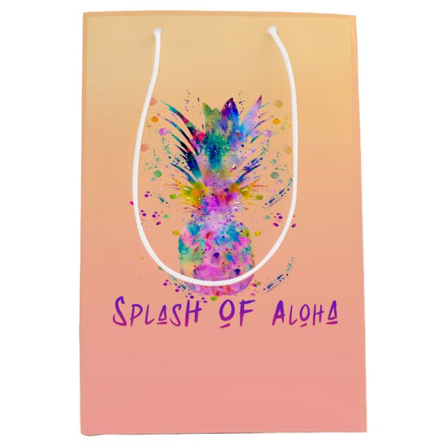 Splash of Aloha Tall Geschenktasche Mittlere Geschenktüte (Vorderseite)