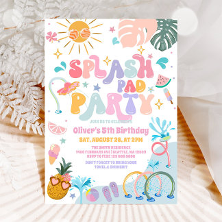 Splash Pad Party Pool Party Summer Birthday Einladung