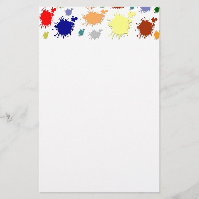 Splash Paint Stationery Briefpapier (Vorderseite)