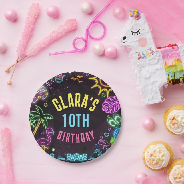 Splash Party Glow Party Pappteller (Party)