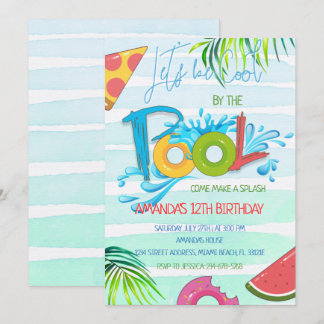 Splash Pool Party Geburtstag Einladung