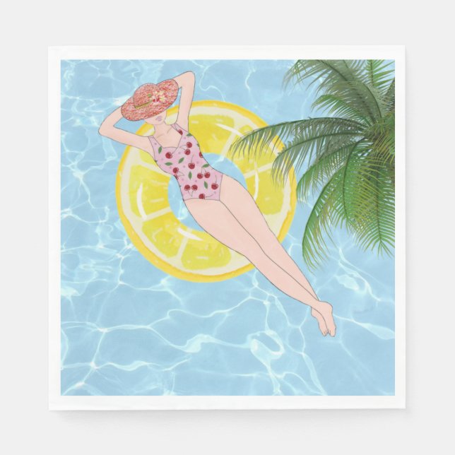 Splash & Sip - Adult Pool Party Serviette (Vorderseite)