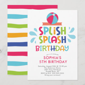 Splash Sommerpool Geburtstagseinladung Einladung