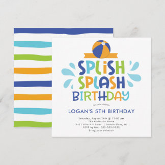 Splash Sommerpool Geburtstagseinladung Einladung