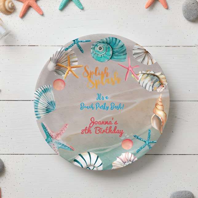 Splash Sommerstrand Geburtstagsparty Pappteller (Von Creator hochgeladen)