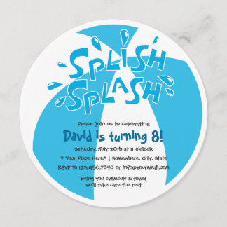 Splash Summer Pool Party Boys Geburtstag Einladung