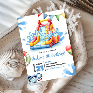 Splash Summer Pool Party Geburtstag Einladung