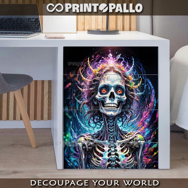 Splash Tinte Skull in den Farben Wunderland Seidenpapier (Von Creator hochgeladen)