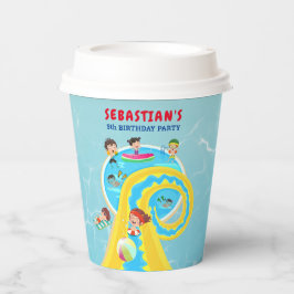 Splash Water Park Sommer Wasserrutsche Geburtstags Pappbecher