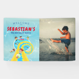 Splash Water Park Wasserrutsche Geburtstag Begrüßu Banner