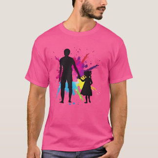Splashback Design bo der Vater-Tochter-Holding-Hän T-Shirt