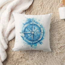 Splashed Compass - blaue künstlerische Aquarellfar