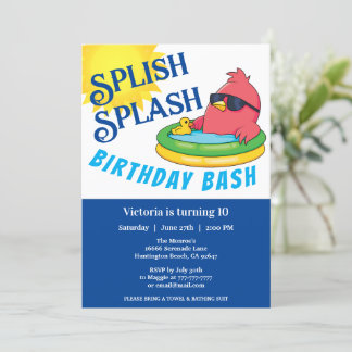 Splashing Birthday Bash Party Einladung
