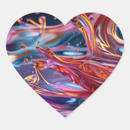 Splashing Color Liquids Herz-Aufkleber