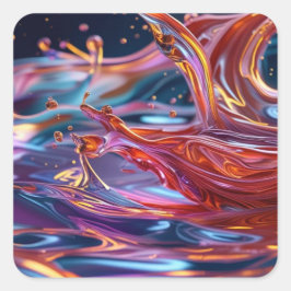 Splashing Color Liquids Quadratischer Aufkleber