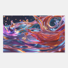 Splashing Color Liquids Rechteckiger Aufkleber