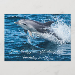 Splashing Dolphin zum Geburtstag Einladungen
