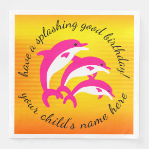 Splashing Good Geburtstag Tanzen rosa Delphine Serviette