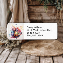 Splashing Guitars-Rücksendeadressen-Aufkleber