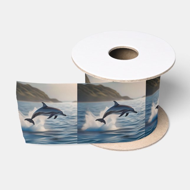 Splashing Leaping Dolphin: Ein Tanz der Freude im  Satinband (Spule)