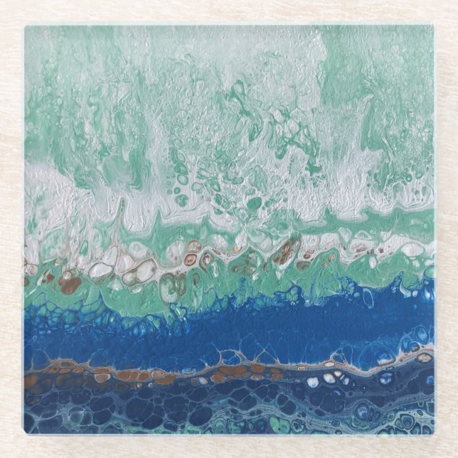 "Splashing Ocean Wave" spektakulärer Untersetzer (Vorderseite)