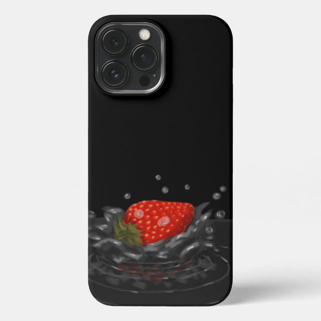 Splashing strawberry iPhone hülle (Rückseite)