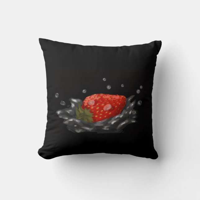 Splashing strawberry kissen (Vorderseite)