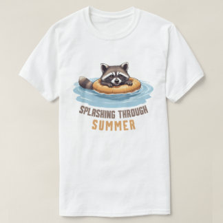 Splashing Through Summer, Raccoon T-Shirt