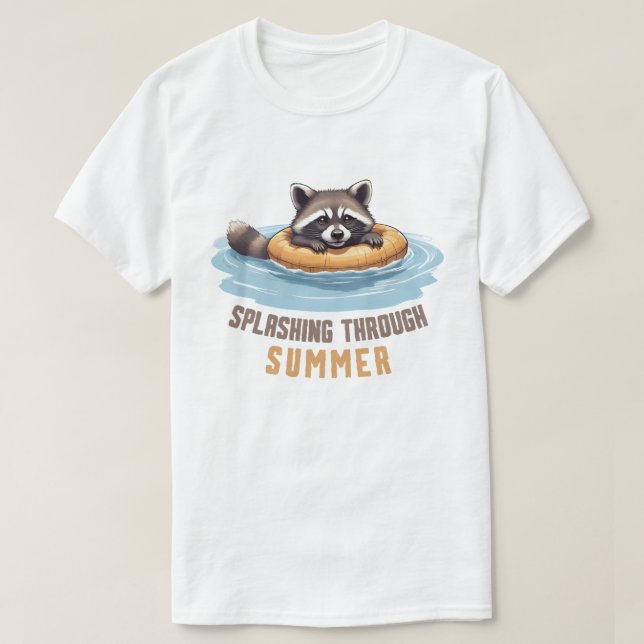 Splashing Through Summer, Raccoon T-Shirt (Design vorne)
